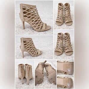 Dream Pairs Glittery Gold Cage Heels